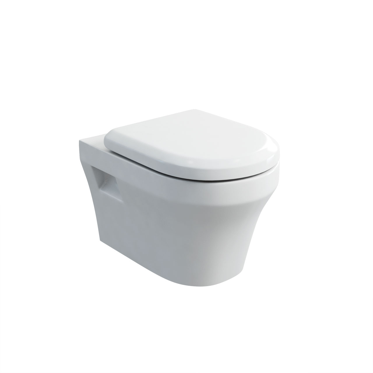 Fine S40 wall hung pan with soft close angled seat
